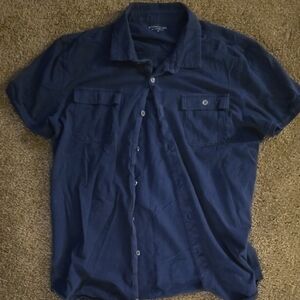 Structure Dark Blue Casual Button Down Shirt